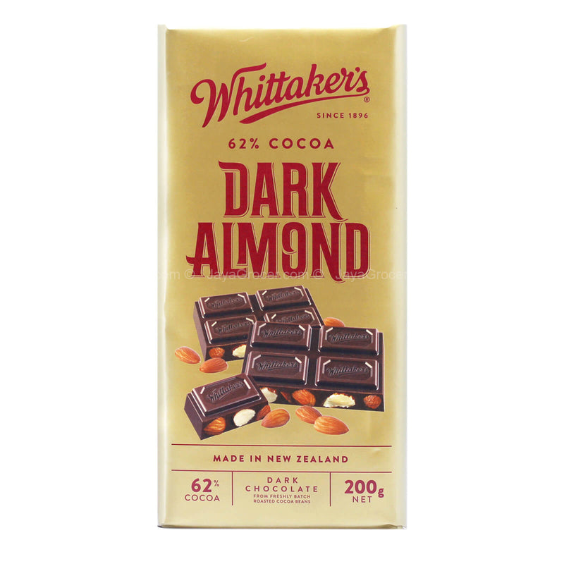 Whittakers Dark Almond Chocolate Bar 200g