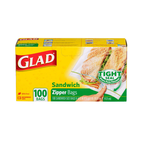 Glad Sandwich Zipper Bags 100pcs/pack (highest price)