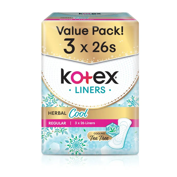 Kotex Liner Herbal Cool Regular 26sheets x 3