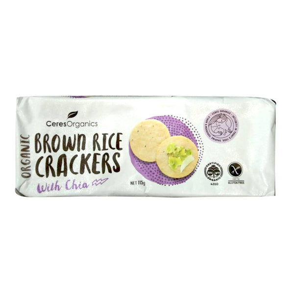 Ceres Organics Brown Rice Cracker Chia 115g (highest price)