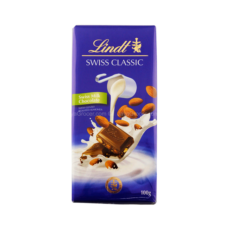 Lindt Swiss Classic Almond Milk Chocolate Bar 100g
