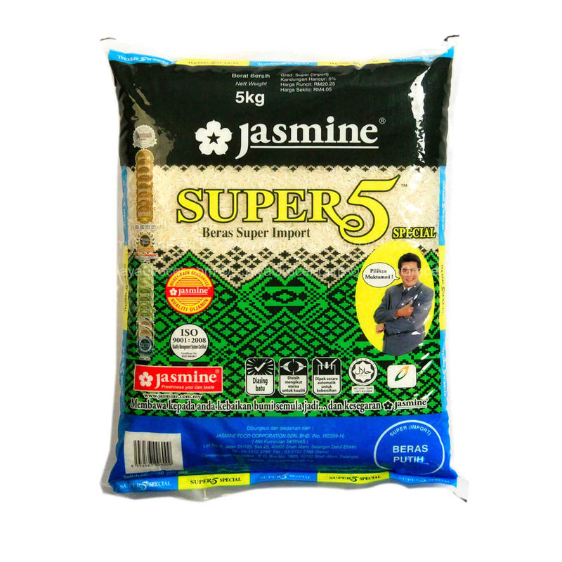 Jasmine Super 5 White Rice Imported 5kg