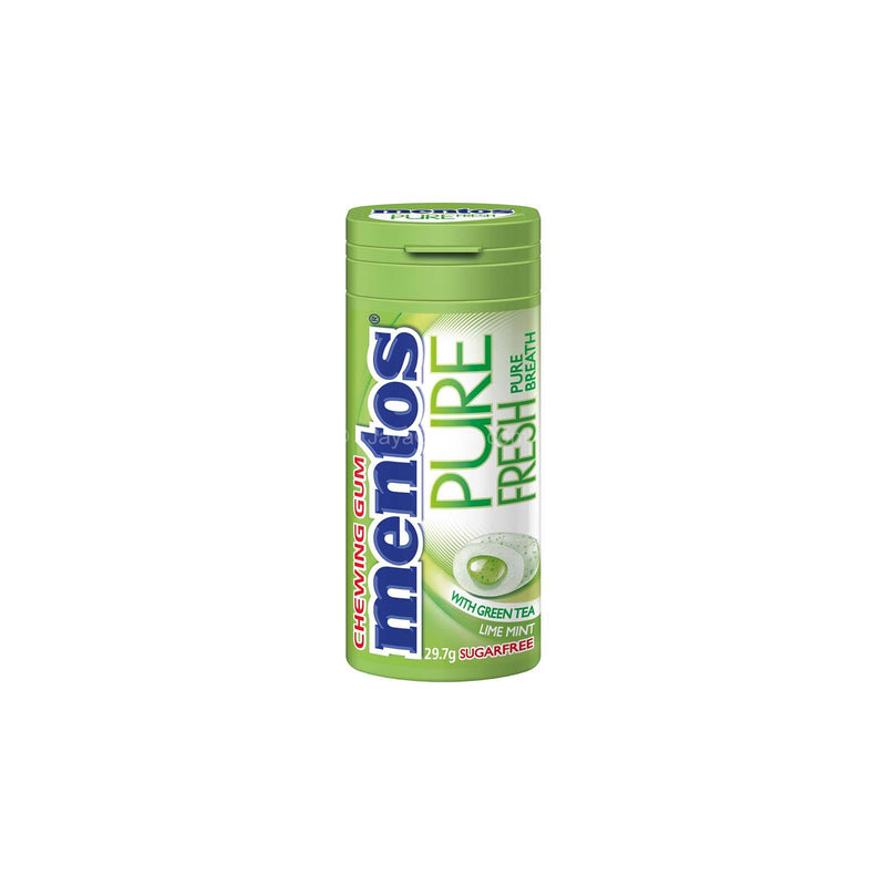 Mentos Pure Fresh Pure Breath Lime Mint Sugar Free Chewing Gum with Green Tea 29.7g
