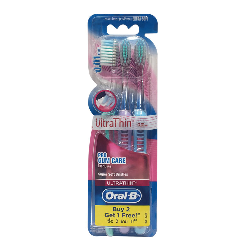 Oral-B Ultrathin Pro Gum Care Super Soft Bristles Toothbrush 2+1pcs