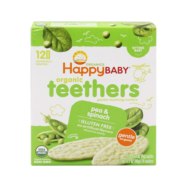 Happy Baby Organic Teethers Pea & Spinach 48g