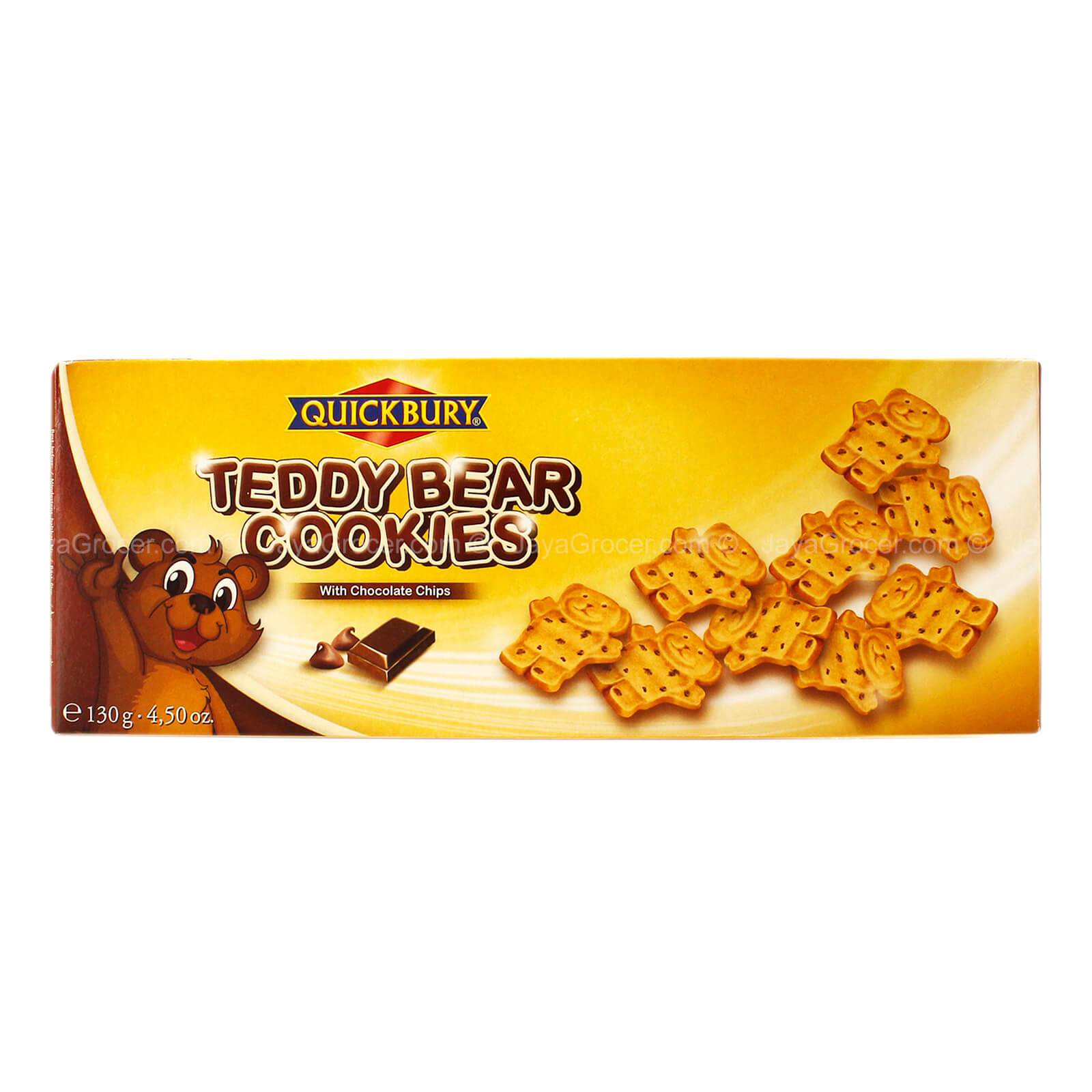 Quickbury Teddy Bear Cookies with Chocolate Chips 130g