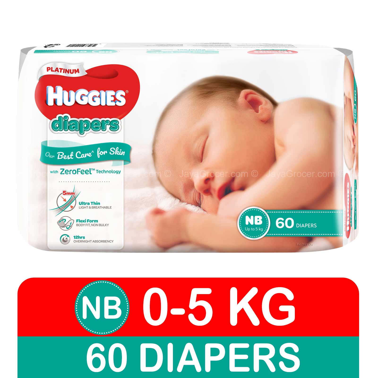 Huggies Diapers Platinum New Born (5kg) 60pcs