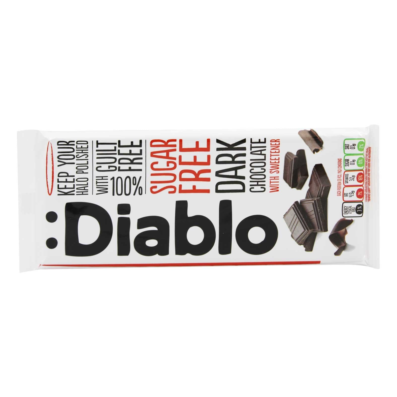 Diablo Sugar Free Dark Chocolate with Sweetener 85g