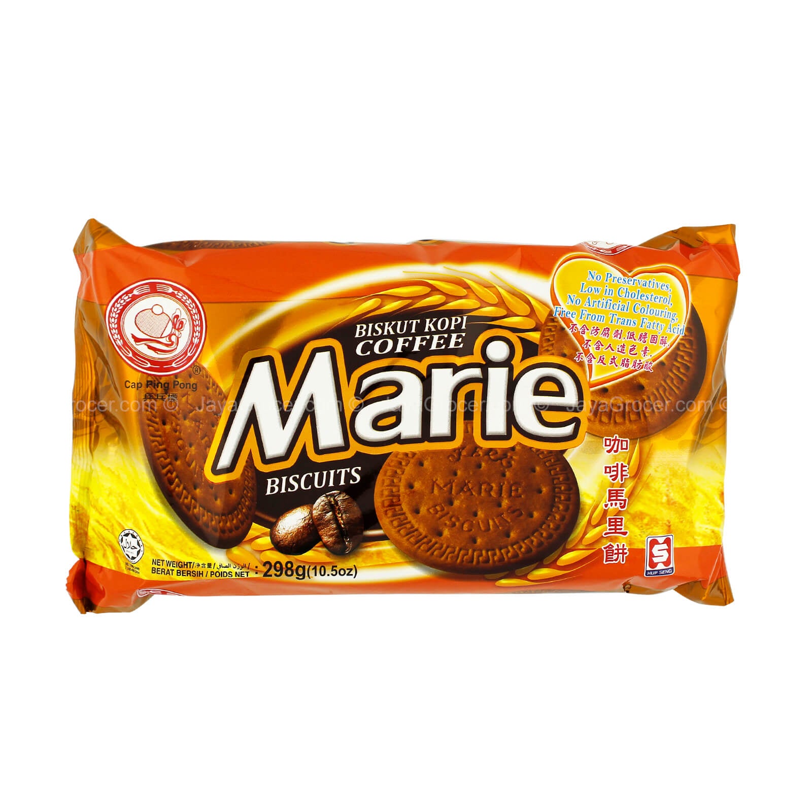 Hup Seng Cap Ping Pong Coffee Marie Biscuits 298g