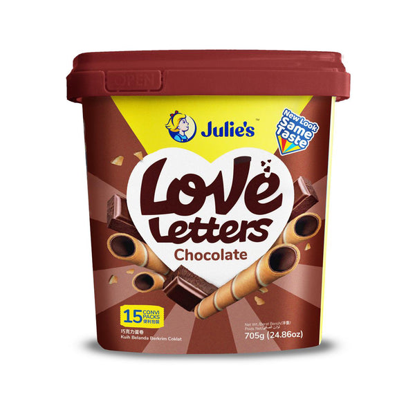 Julie's Love Letters Biscuit Wafers with Chocolate Cream (Tub) 705g