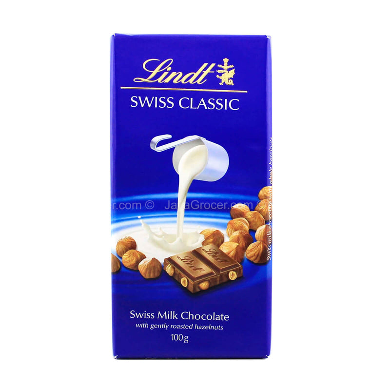 Lindt Swiss Classic Milk Chocolate with Gently Roasted Hazelnuts 100g