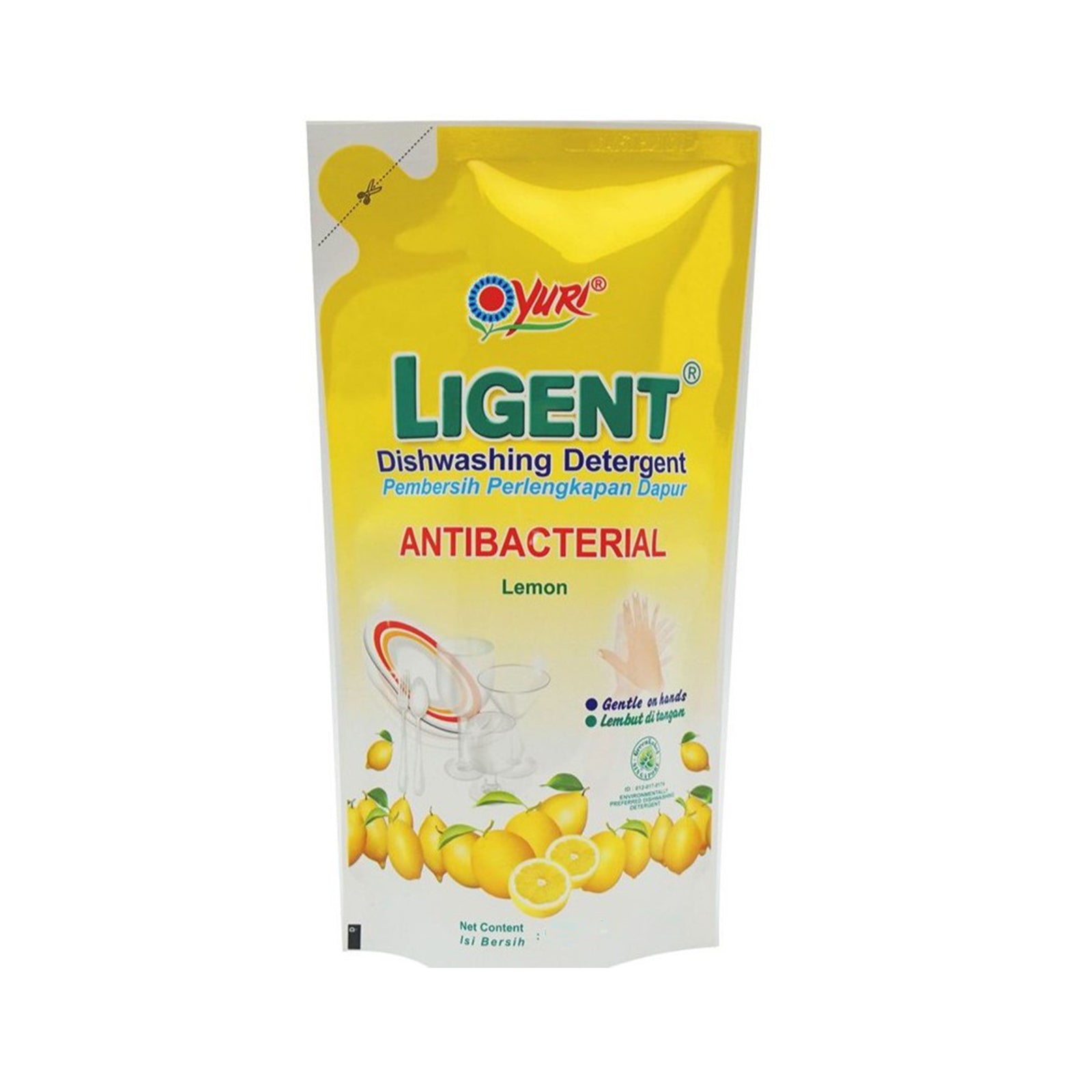 YURI LIGENT D/WASH REFILL (LEMON)600ML *