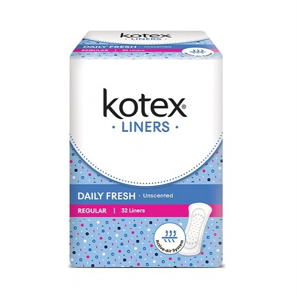 Kotex Regular Unscented Fresh Liners 32sheet/pack
