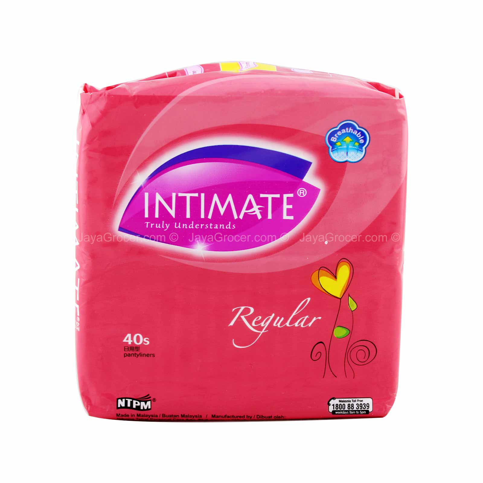 Intimate Regular Pantyliner 40pcs/pack