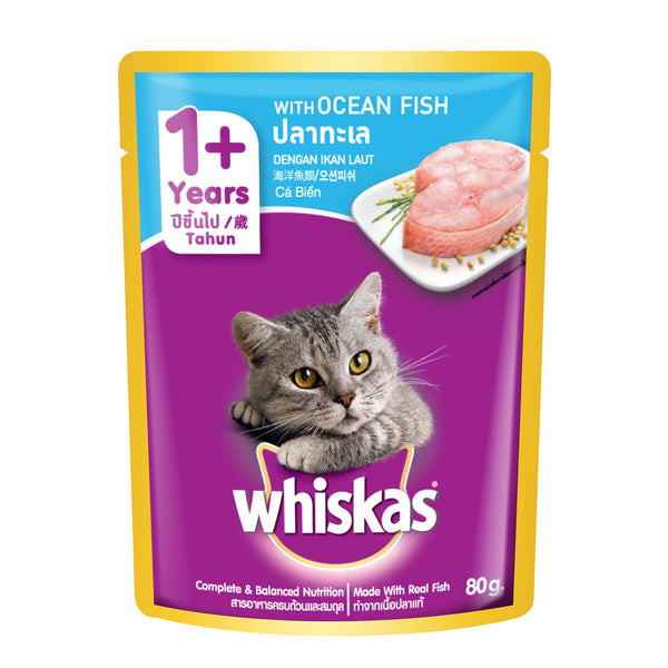 Whiskas Pouch Real Fish Ocean Fish 80g