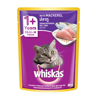 Whiskas Pouch Real Fish Mackerel 80g