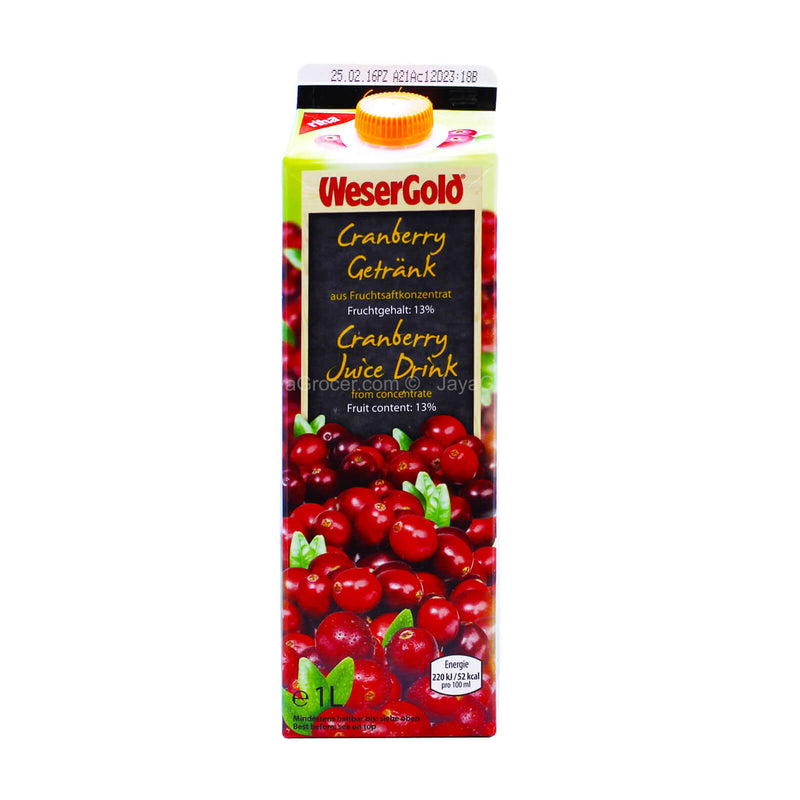 Weser Gold Cranberry Juice 1L