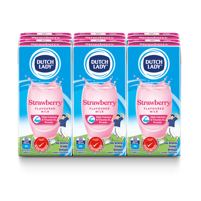 Dutch Lady Pure Farm Strawberry UHT Milk 200ml x 6