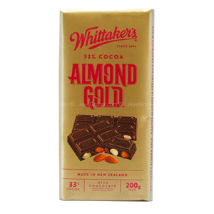Whittakers Almond Gold Milk Chocolate Block 200g
