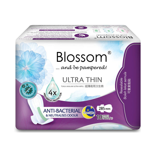 Blossom Ultra Thin Overnight Wing Pad 10pcs/pack