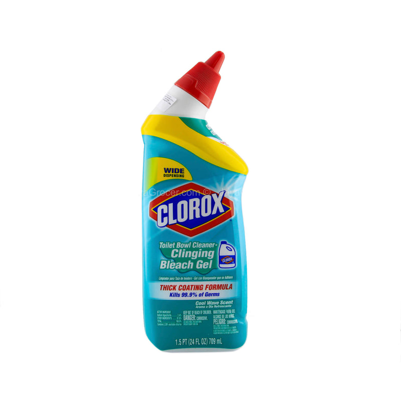 Clorox Toilet Bowl Cleaner Clinging Bleach Gel 709ml