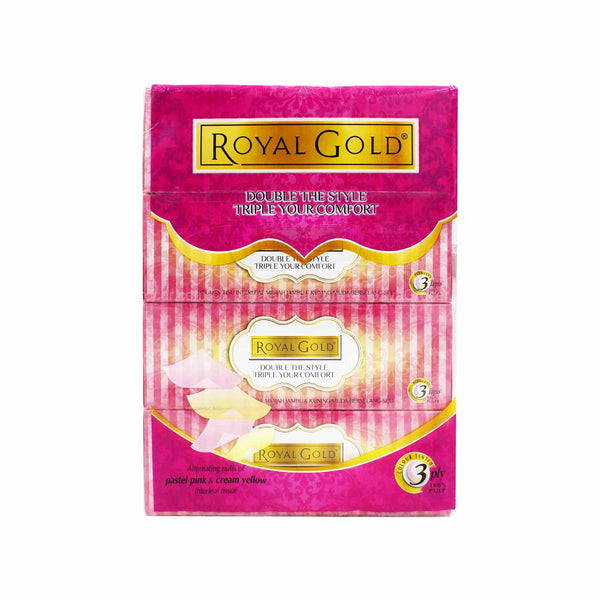 Royal Gold Twin Tone Interleaf Facial Tissue 80pulls x 4boxes (highest price)