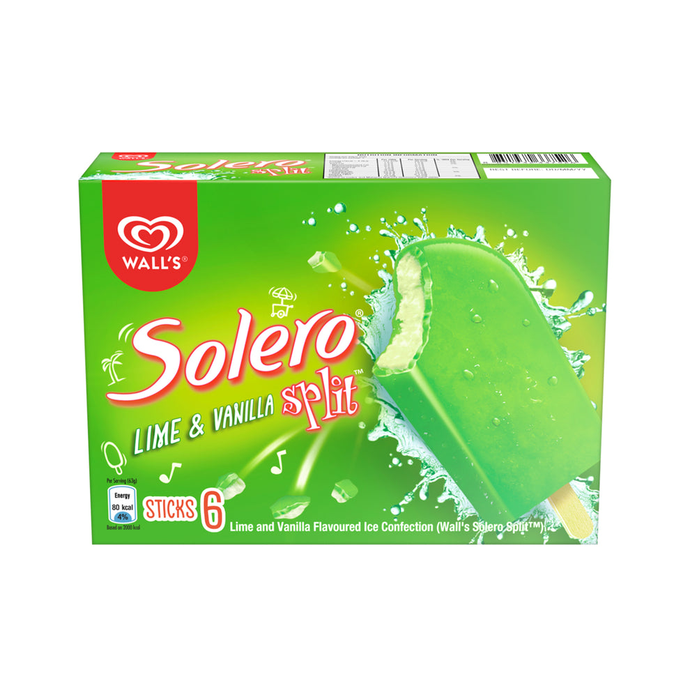 Wall's Solero Split Lime Ice Cream 64ml x 6