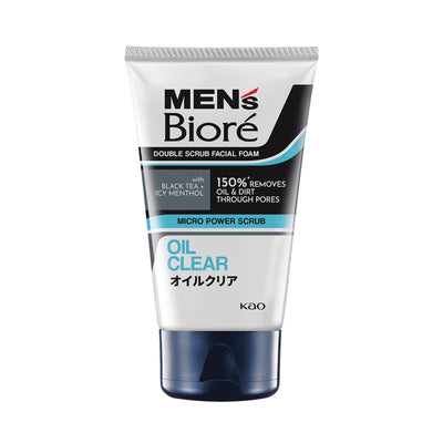 Biore Men Double Scrub Facial Foam Oil Clear 100g