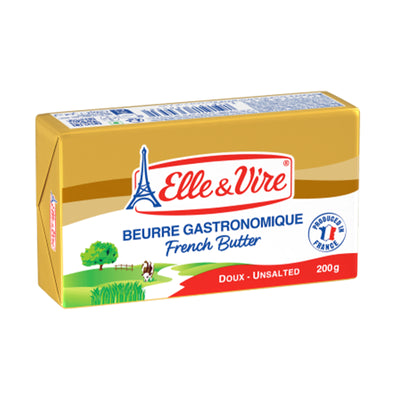 Elle & Vire Unsalted Butter 82% Block 200g