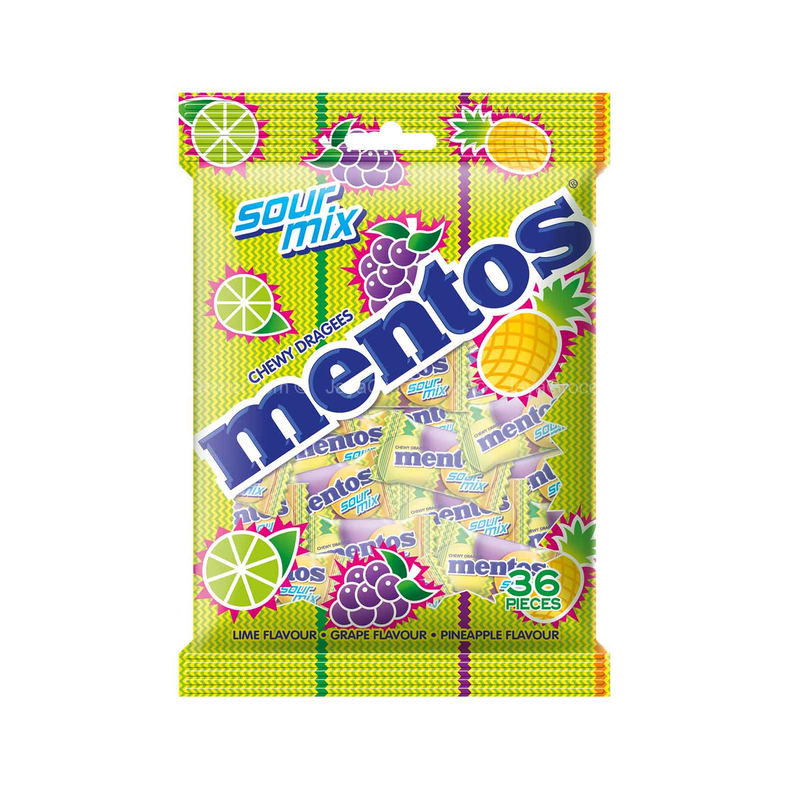 Mentos Pouch Bag Sour Mix Flavour Candy 36pcs/pack