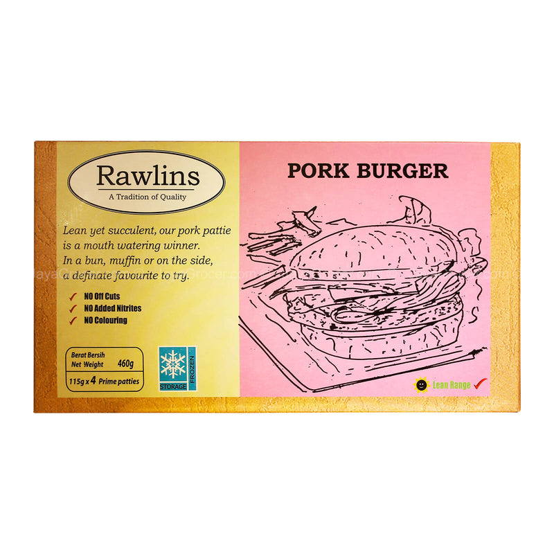 [NON-HALAL] Rawlins Pork Burger 460g