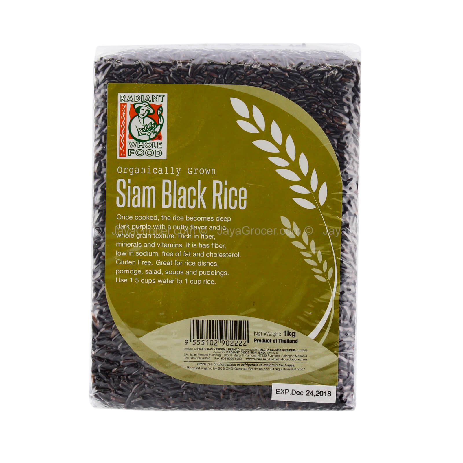 Radiant Organic Siam Black Rice 1kg