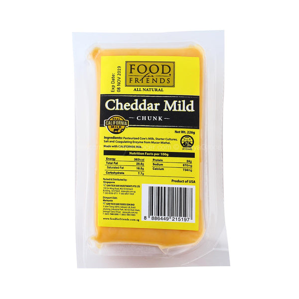 Food For Friends Cheddar Mid Chunk Cheese 226g