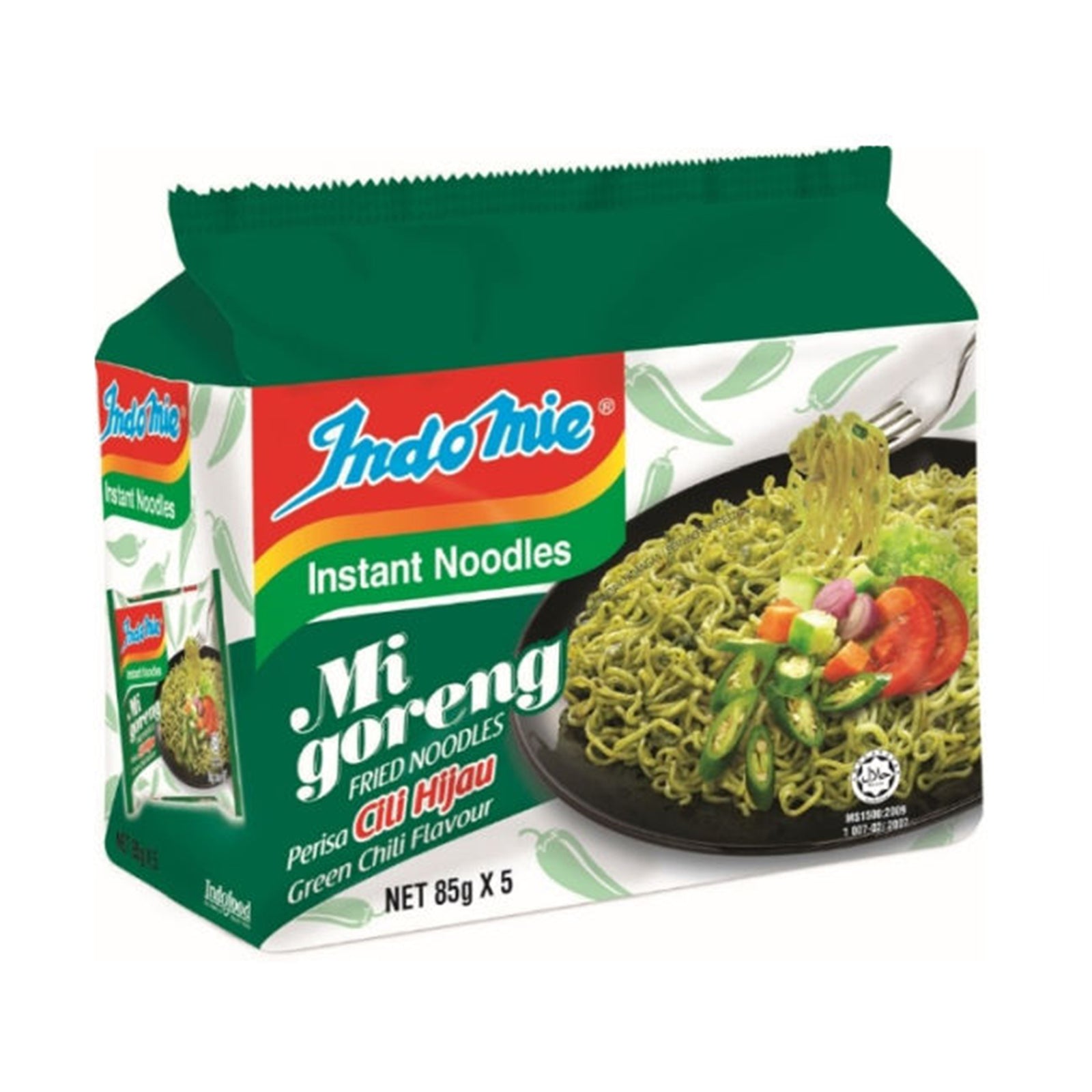 Indomie Green Chilli Flavour Instant Fried Noodles 85g x 5pcs