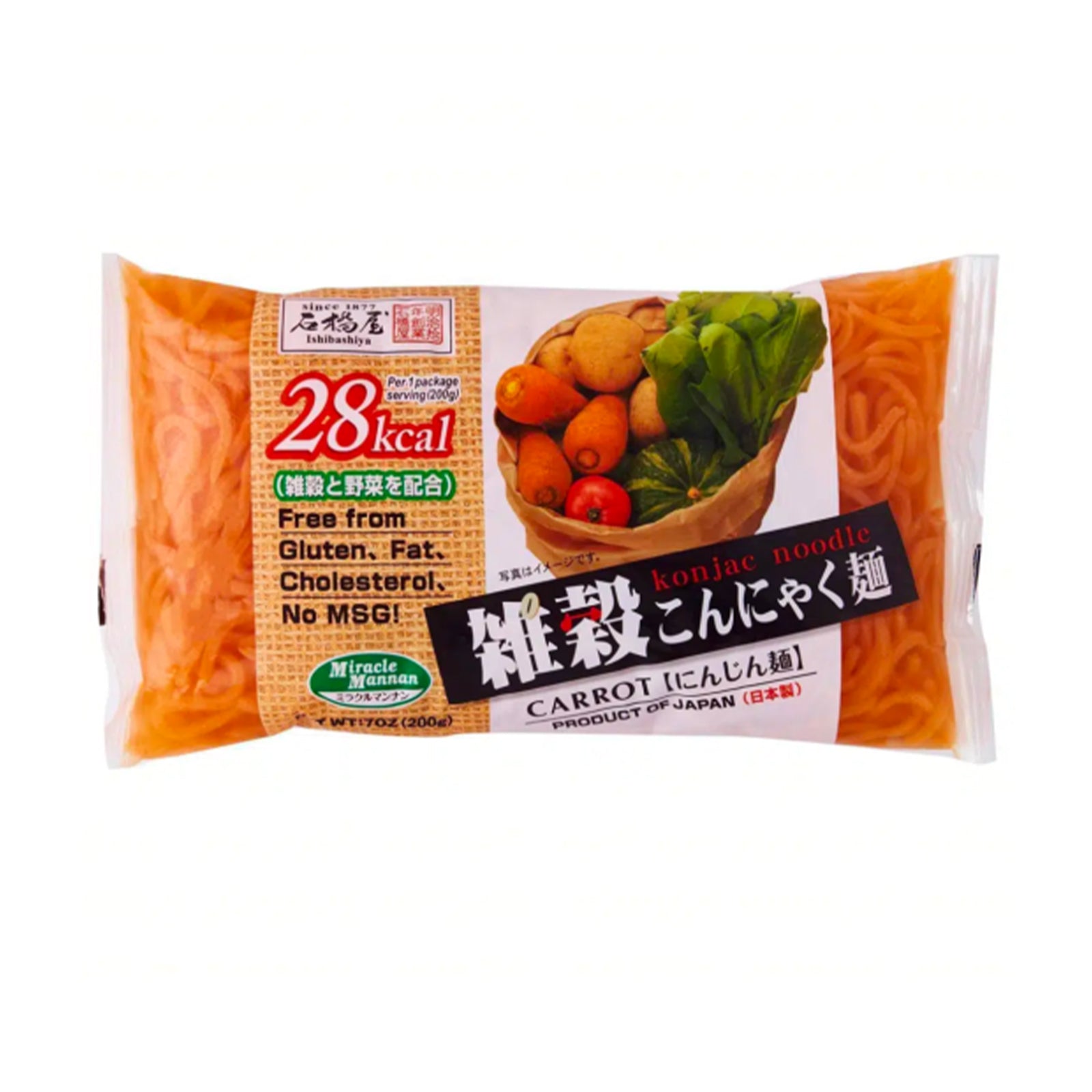 Ishibashiya Carrot Konjac Noodle 200g