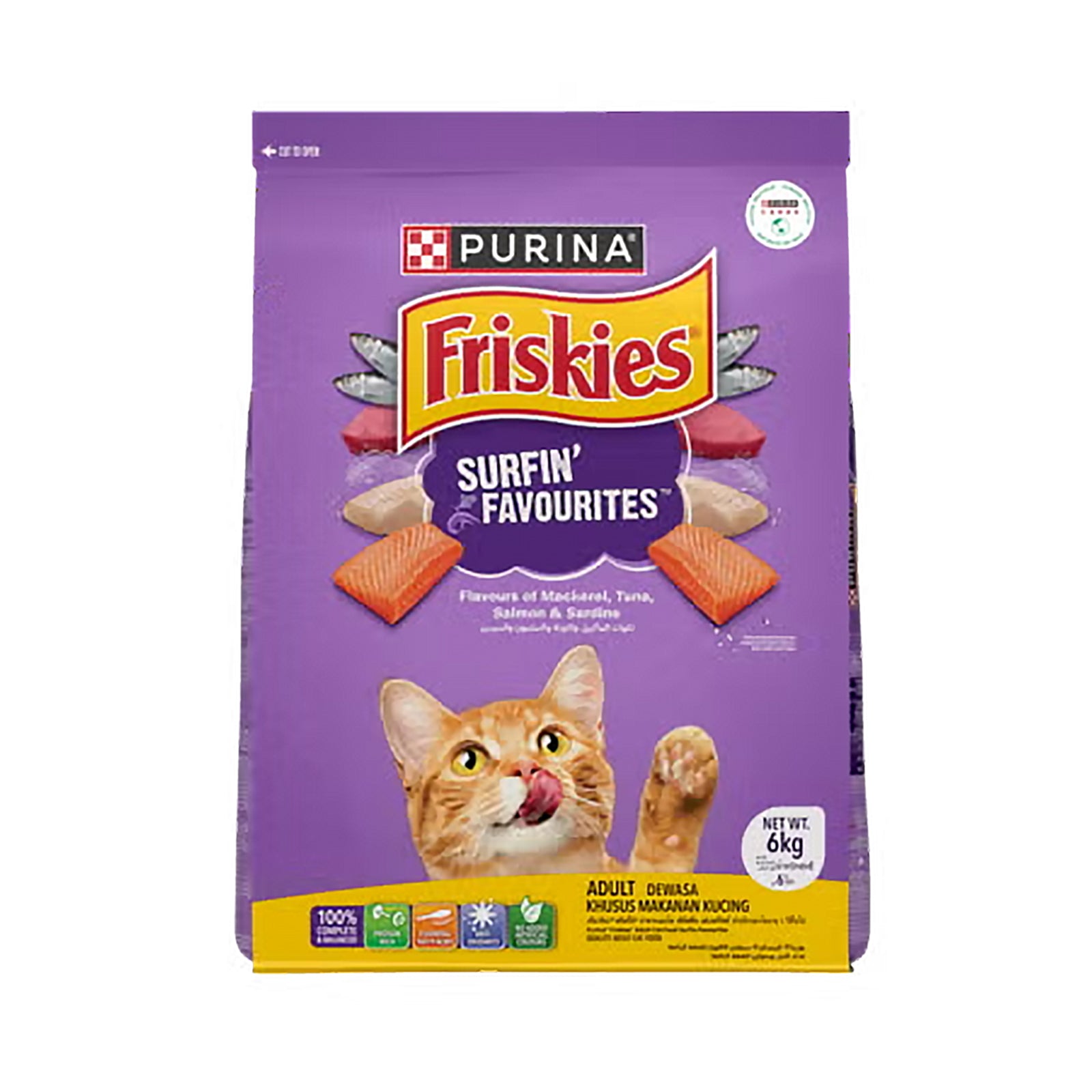 Friskies Adult Surfin & Turfin Favourites Dry Cat Food 6kg