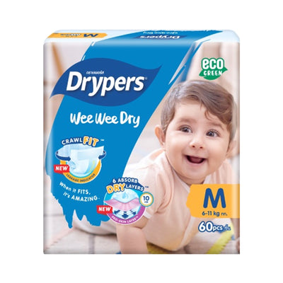 Drypers Wee Wee Dry M size Mega Pack 60pcs/pack