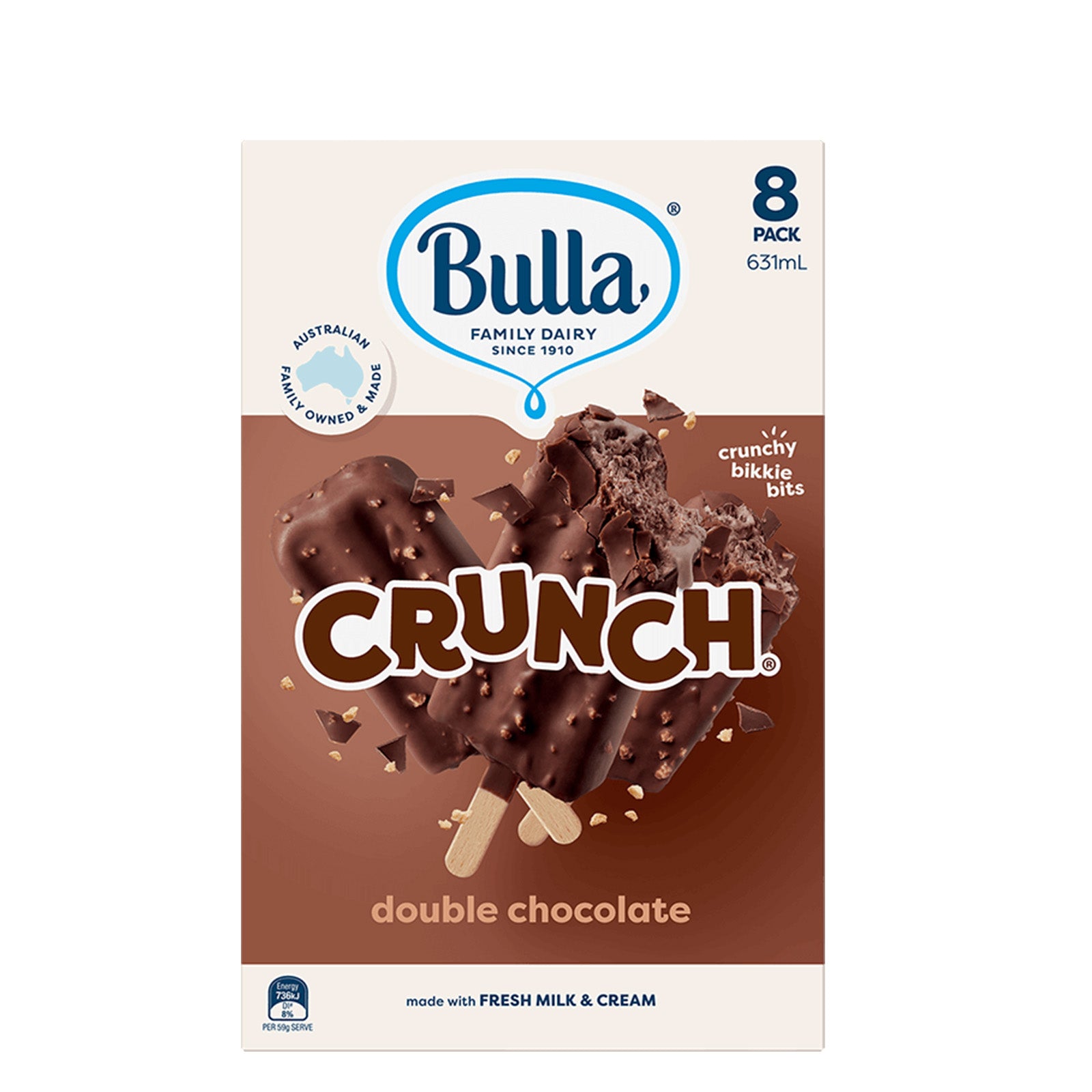 Bulla Crunch Double Chocolate 8pcs/pack