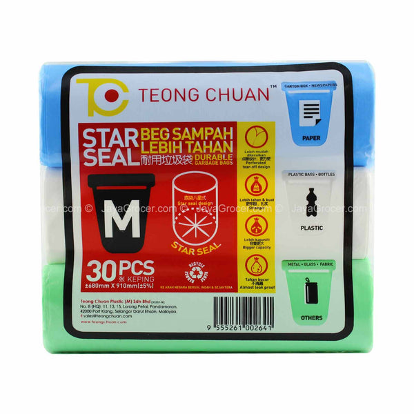 Teong Chuan Star Seal Medium Garbage Bag 68 x 91 30pcs/pack