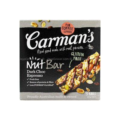 Carmans Dark Chocolate Espresso Nut Bar 160g