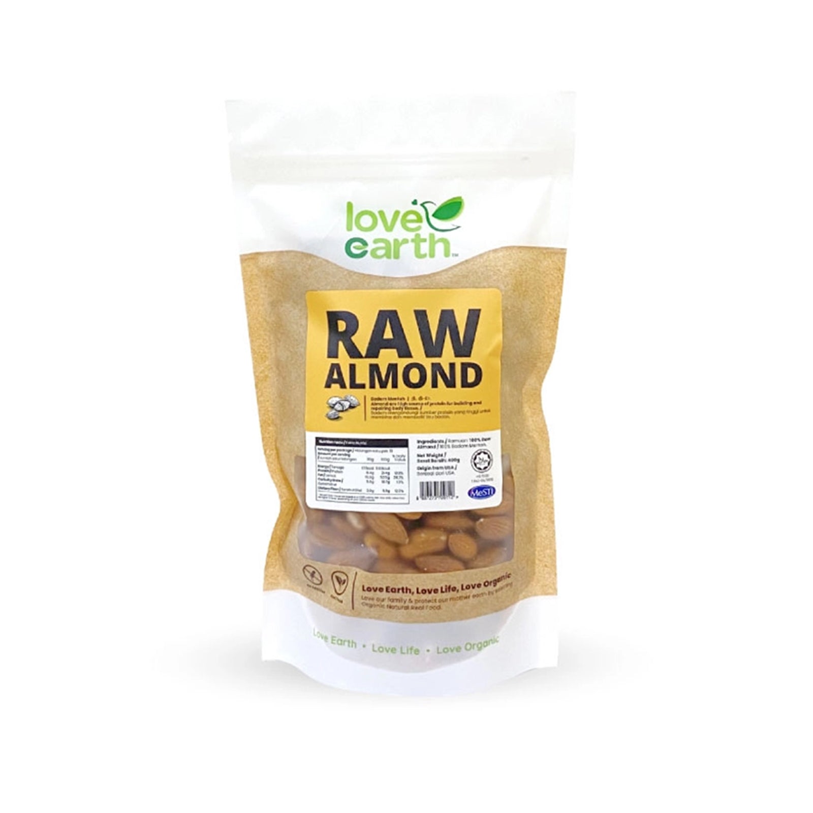 LOVE EARTH NATURAL ALMOND 400G
