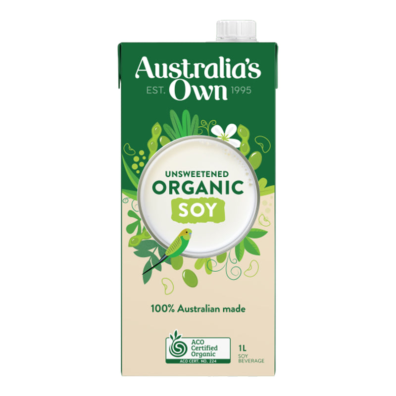 Australias Own Organic Unsweetened Soy Milk 1L