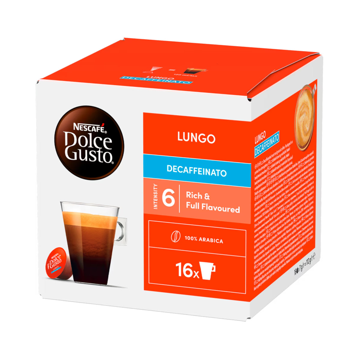 Nescafe Dolce Gusto Decaffeinated Lungo Coffee Pods 112g