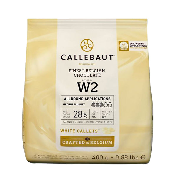 Callebaut Finest Belgian White Chocolate Chips Recipe W2 28% 400g (highest price)