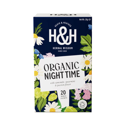 Heath & Heather Organic Soft And Sleepy Night Time Tea with Camomile, Valerian and Hops 40g