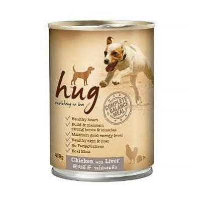 Hug Chicken with Liver Canned Dog Food 400g