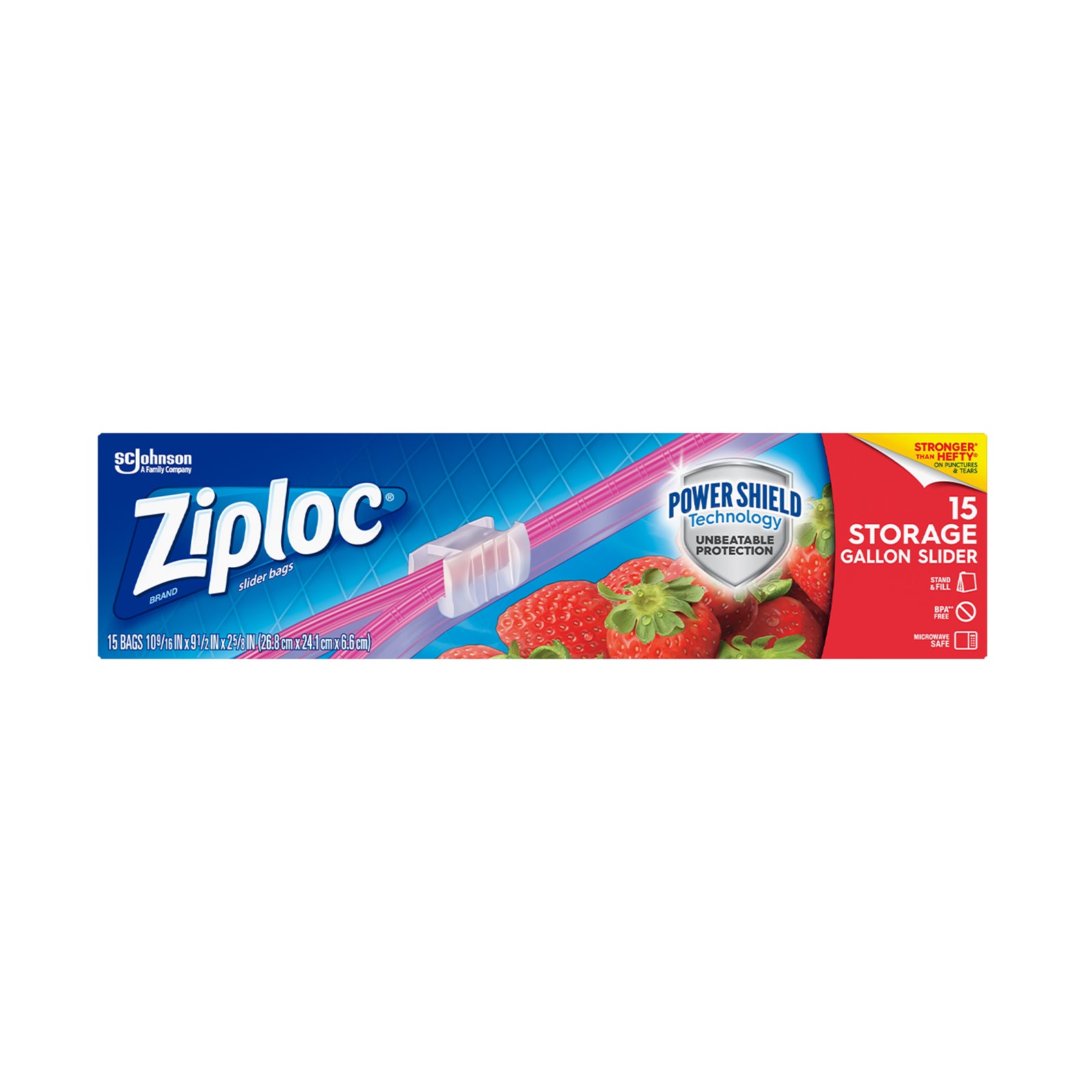Ziploc slider storage gallon bag 15pcs/pack
