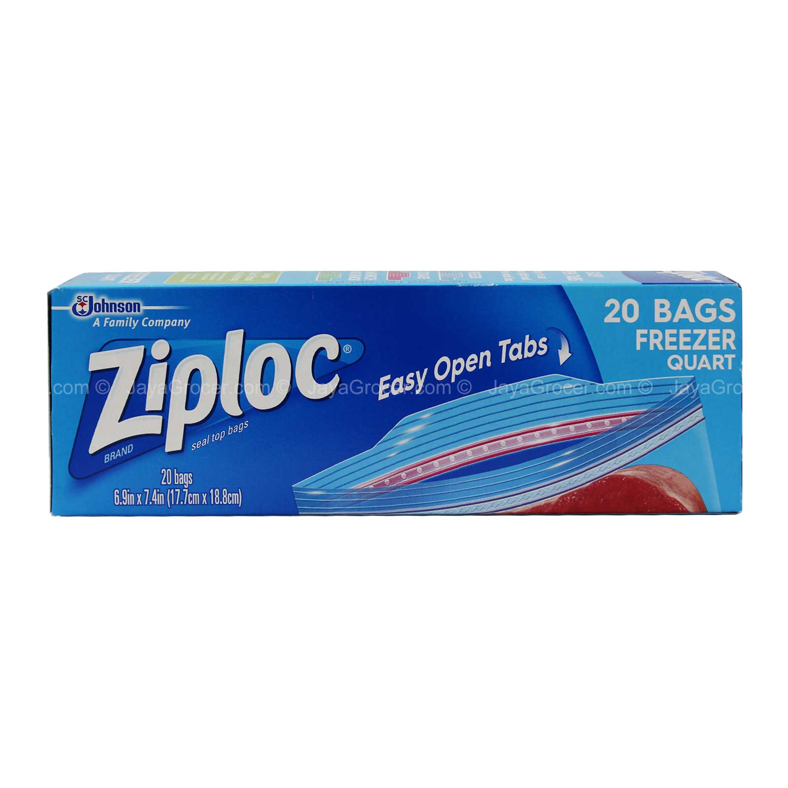 Sc Johnson Ziploc Seal Freezer Bags Quart 17.7cm x 18.8cm 20pcs/pack