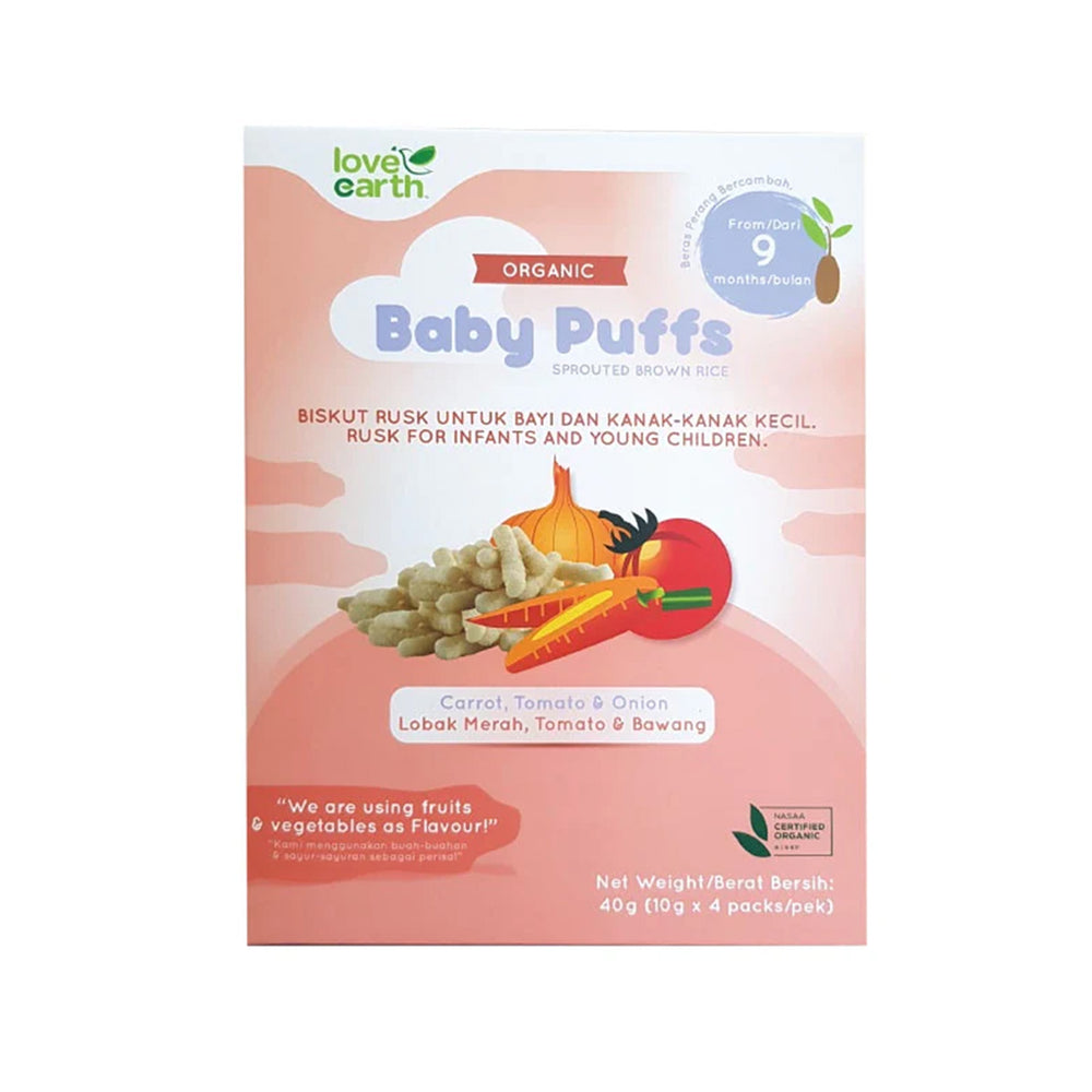 Love Earth Carrot, Tomato And Onion Baby Puff 40g