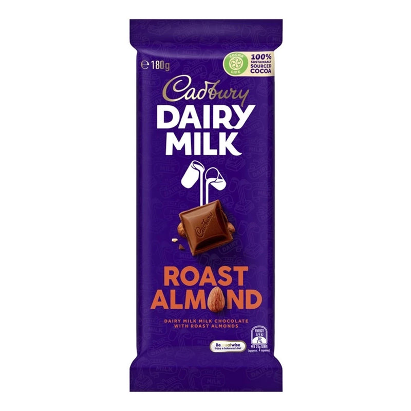 Cadbury Dairy Milk Roast Almond Chocolate Bar 180g